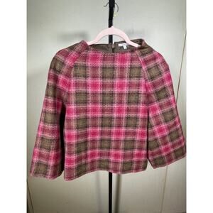 Frances Valentine 100% Wool Brown and Pink Top Large